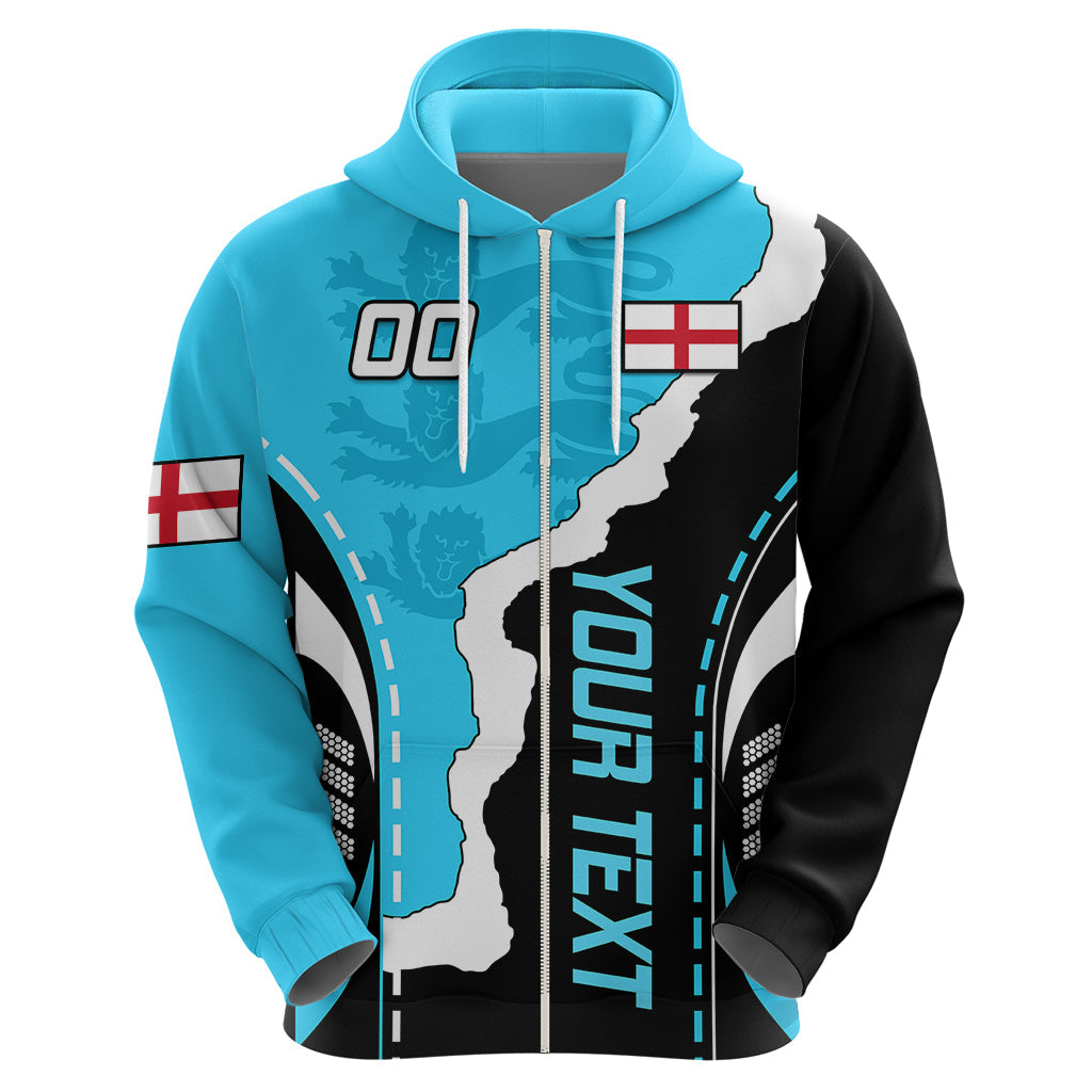 Custom England Hoodie The Three Lions Football Go Champions Blue LT9