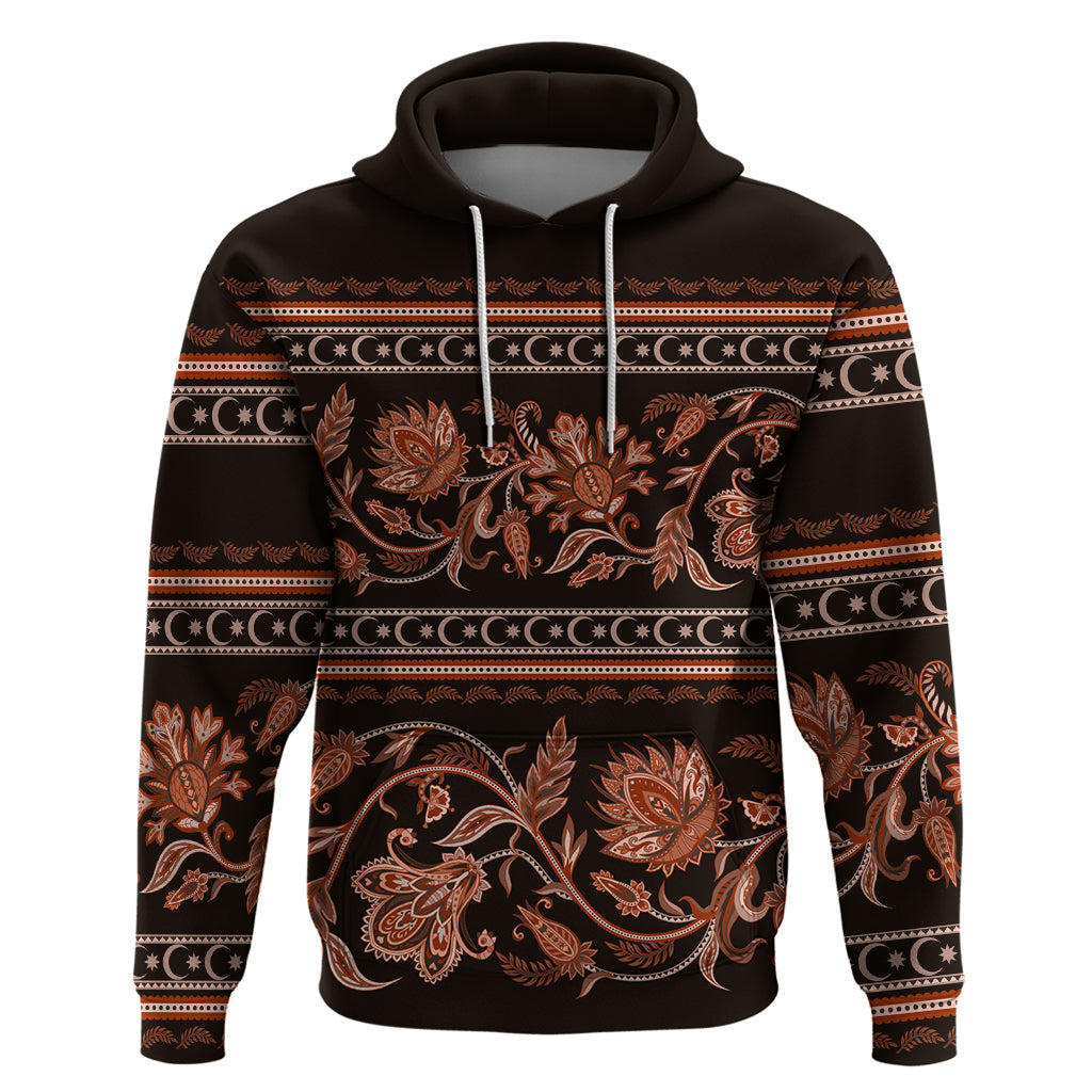 Azerbaijan Hoodie Traditional Pattern Ornament With Flowers Buta Gold LT9