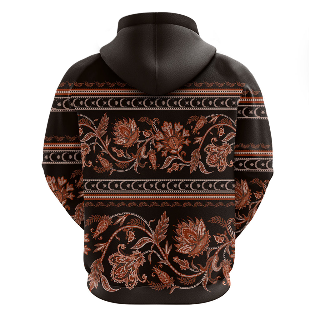 Azerbaijan Hoodie Traditional Pattern Ornament With Flowers Buta Gold LT9