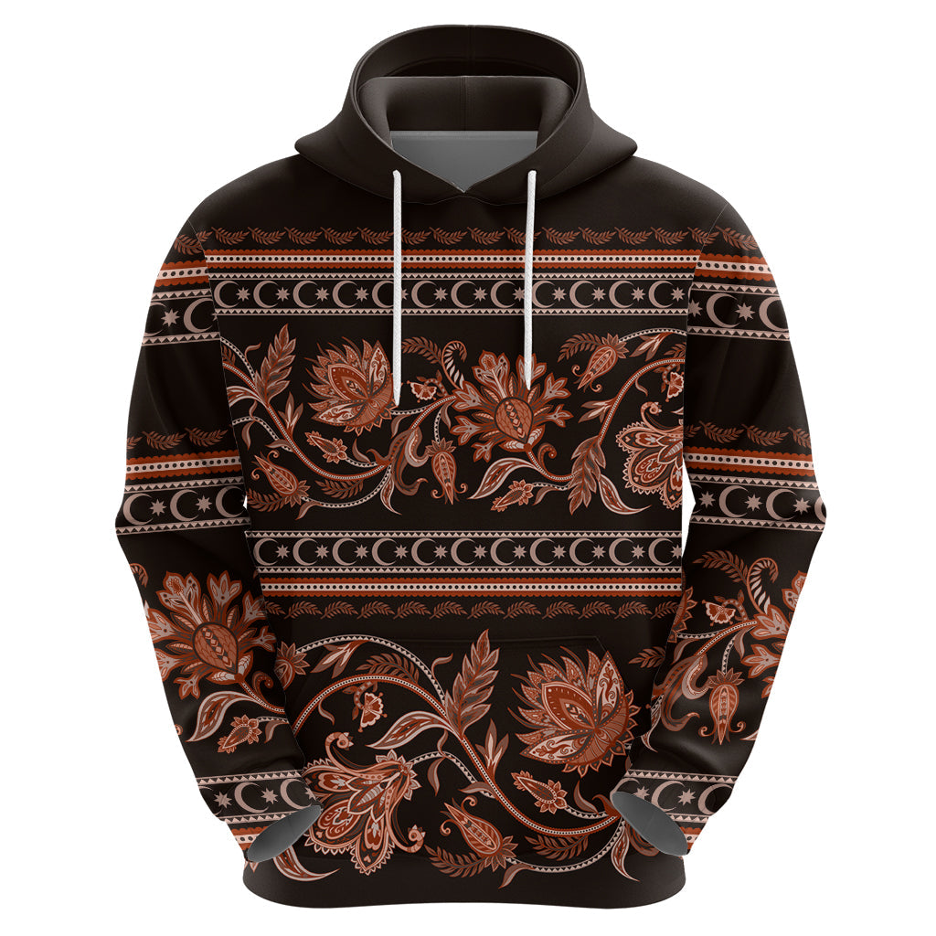Azerbaijan Hoodie Traditional Pattern Ornament With Flowers Buta Gold LT9