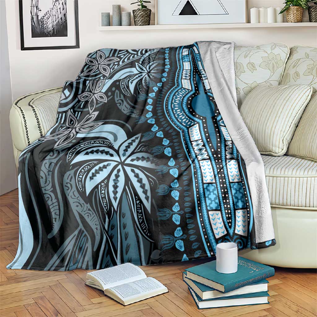 Polynesia Mixed African Dashiki Blanket Afro-pacific Culture - Blue LT9