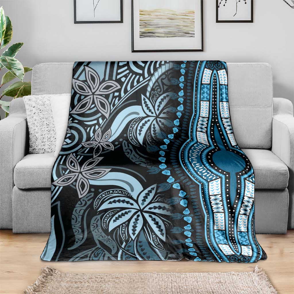Polynesia Mixed African Dashiki Blanket Afro-pacific Culture - Blue LT9