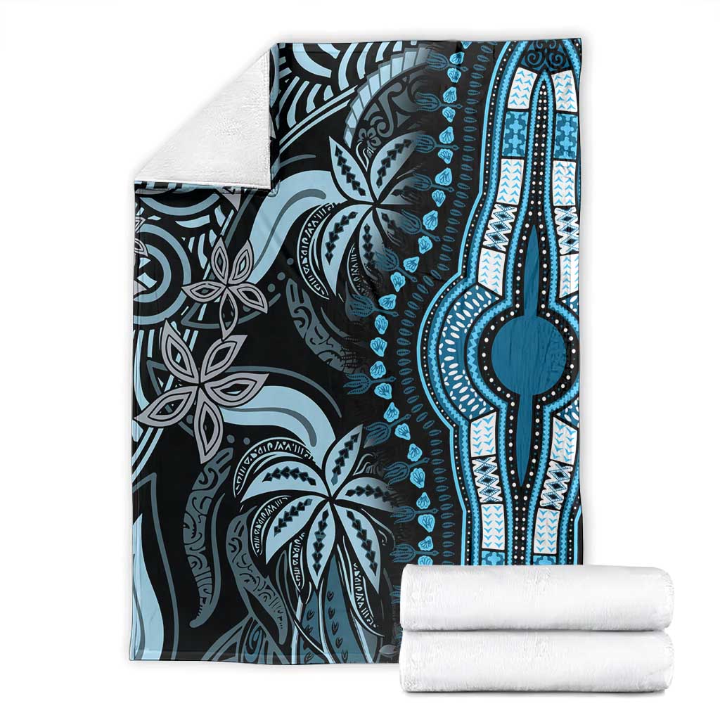 Polynesia Mixed African Dashiki Blanket Afro-pacific Culture - Blue LT9