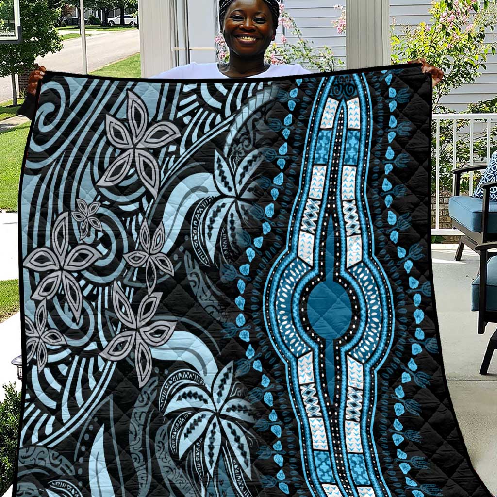 Polynesia Mixed African Dashiki Quilt Afro-pacific Culture - Blue LT9