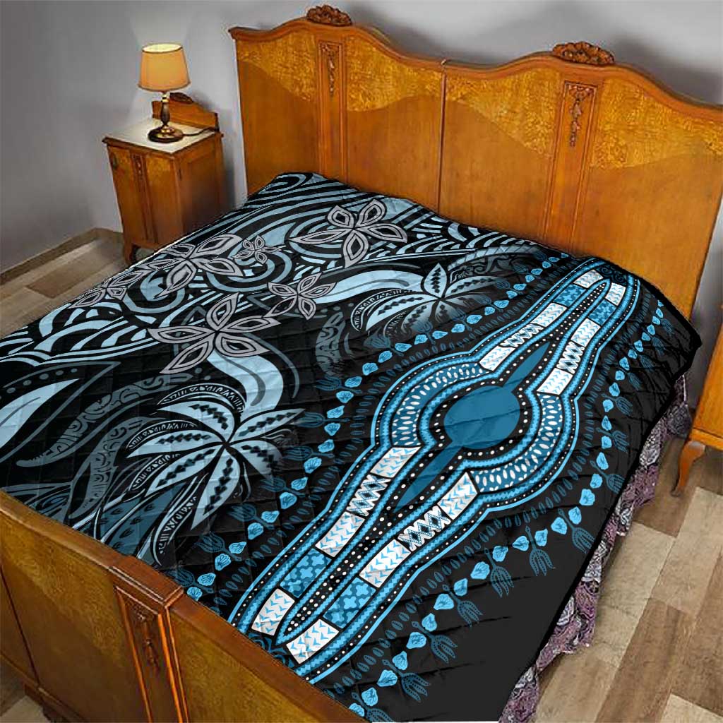 Polynesia Mixed African Dashiki Quilt Afro-pacific Culture - Blue LT9