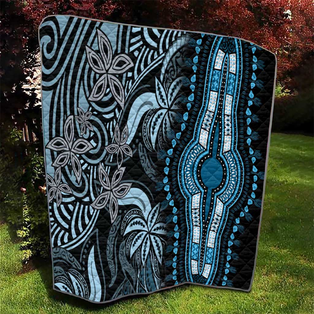 Polynesia Mixed African Dashiki Quilt Afro-pacific Culture - Blue LT9