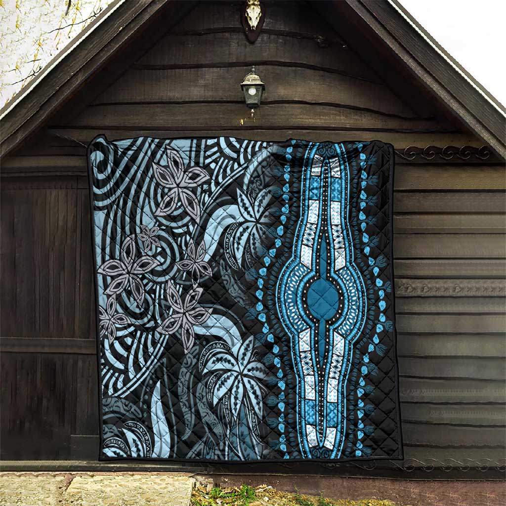 Polynesia Mixed African Dashiki Quilt Afro-pacific Culture - Blue LT9