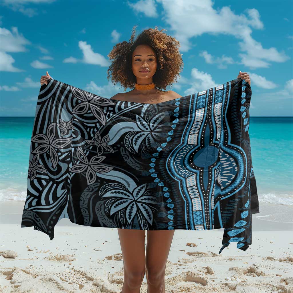 Polynesia Mixed African Dashiki Sarong Afro-pacific Culture - Blue LT9