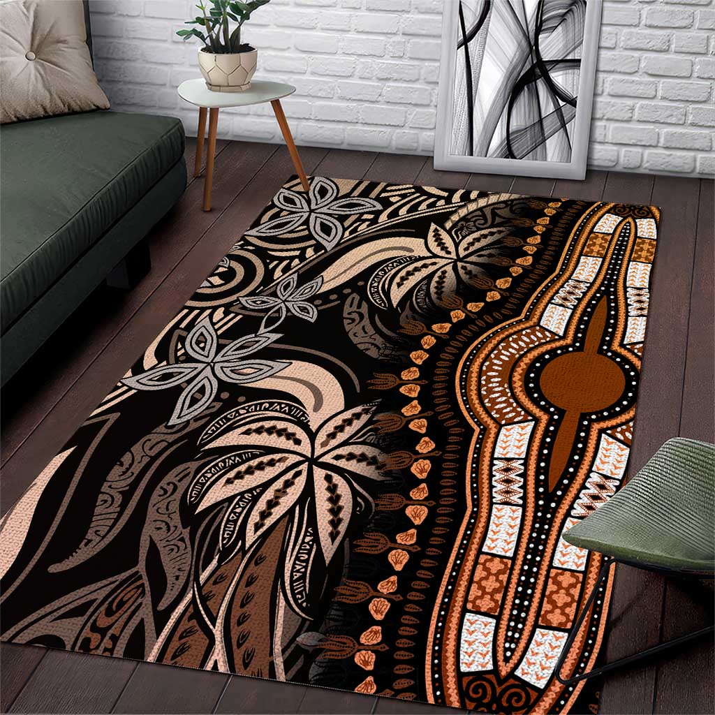 Polynesia Mixed African Dashiki Area Rug Afro-pacific Culture - Gold LT9