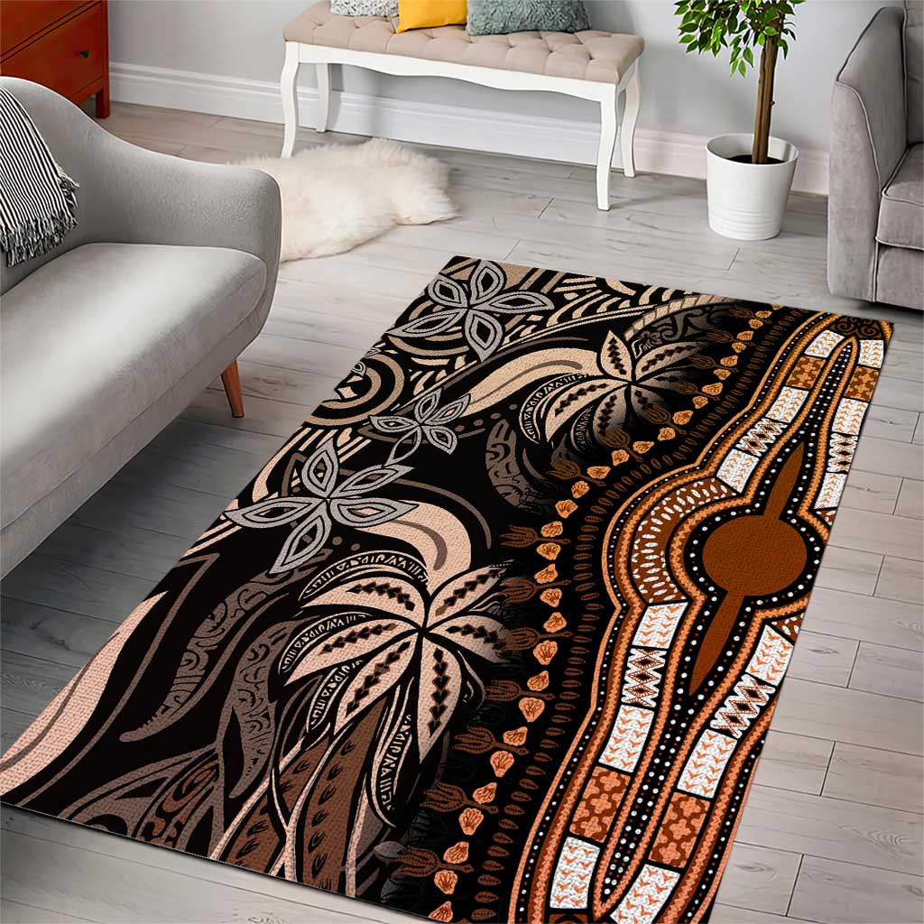 Polynesia Mixed African Dashiki Area Rug Afro-pacific Culture - Gold LT9