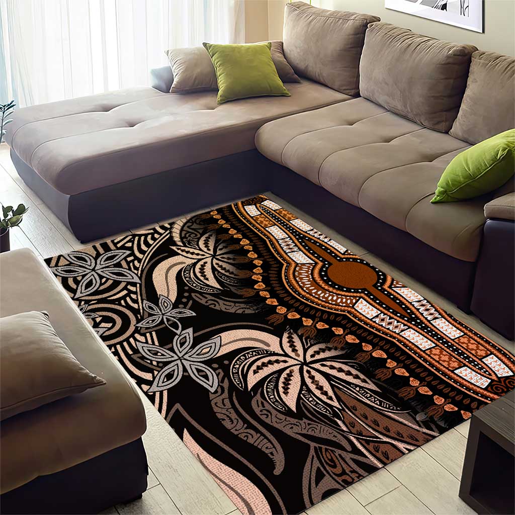 Polynesia Mixed African Dashiki Area Rug Afro-pacific Culture - Gold LT9