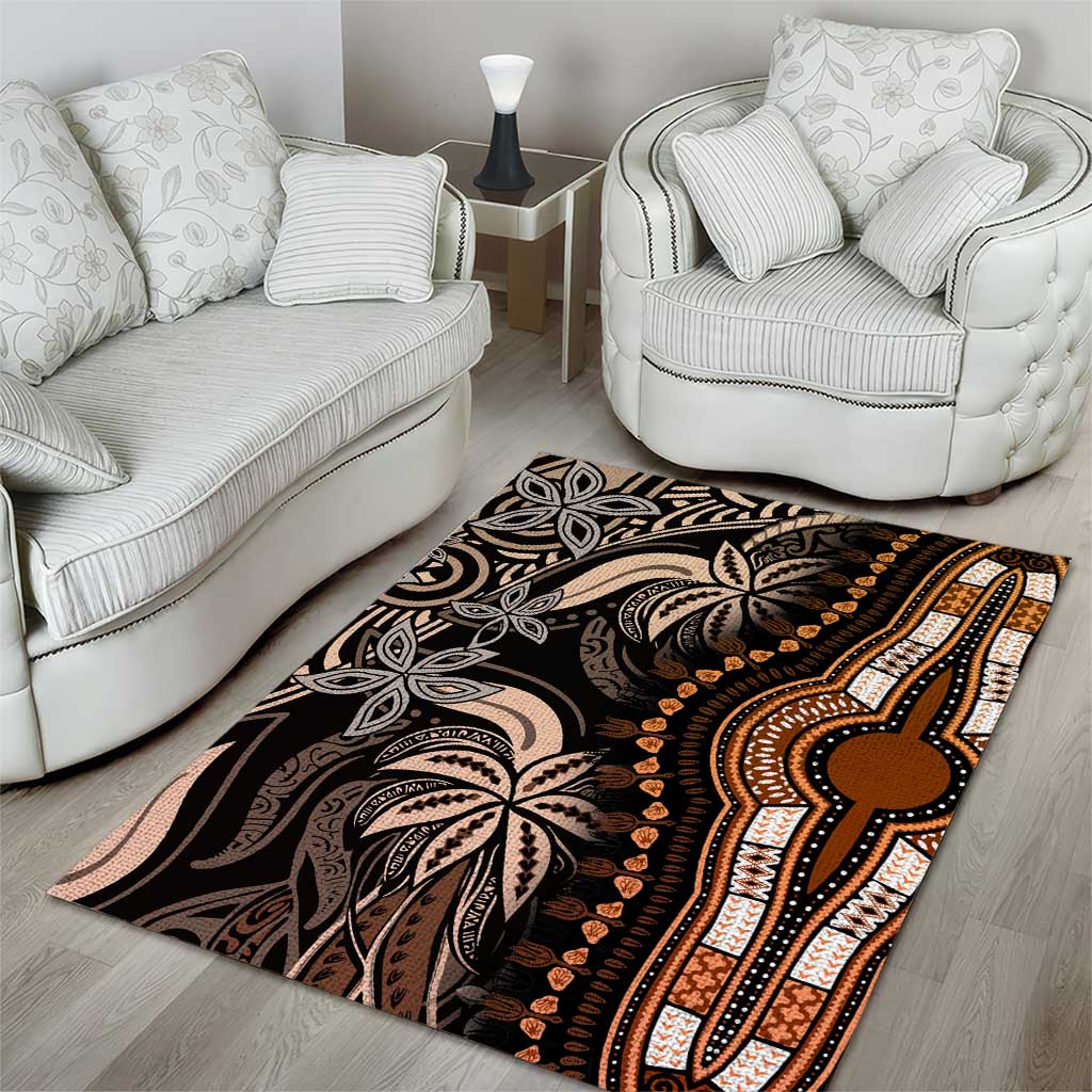 Polynesia Mixed African Dashiki Area Rug Afro-pacific Culture - Gold LT9
