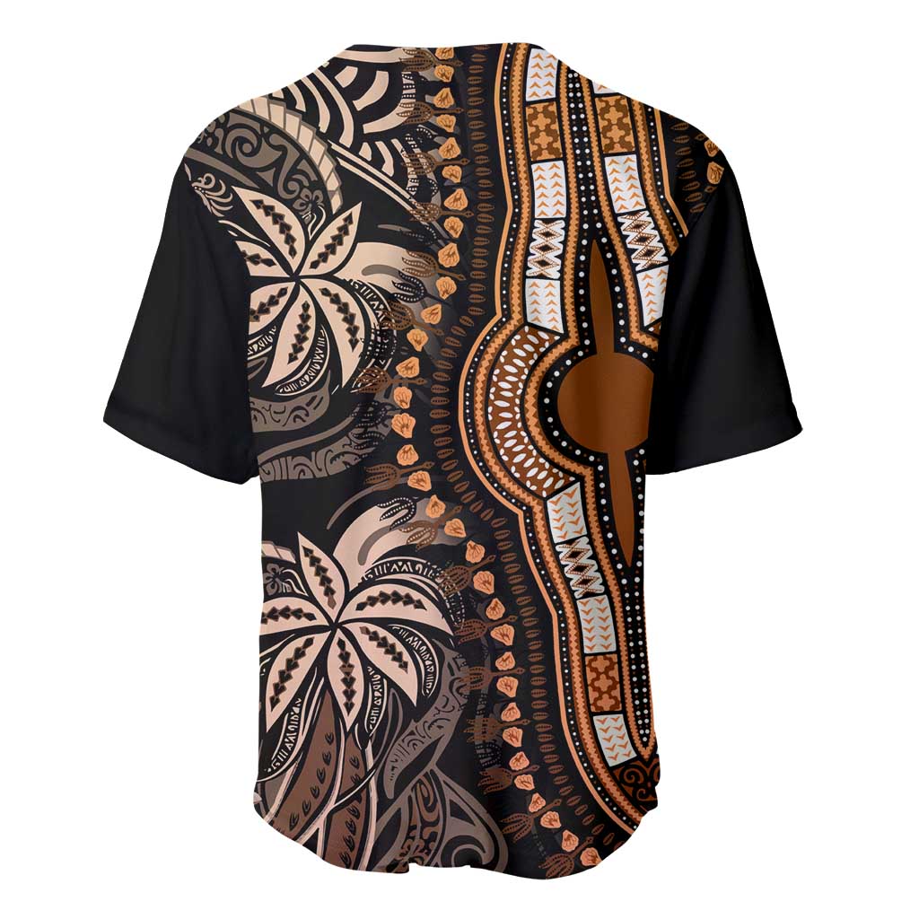 Polynesia Mixed African Dashiki Baseball Jersey Afro-pacific Culture - Gold LT9