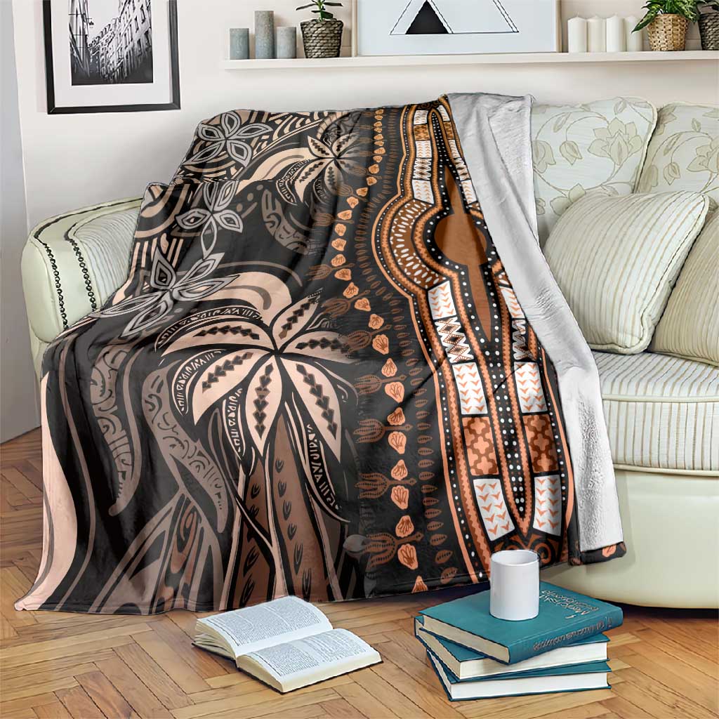 Polynesia Mixed African Dashiki Blanket Afro-pacific Culture - Gold LT9