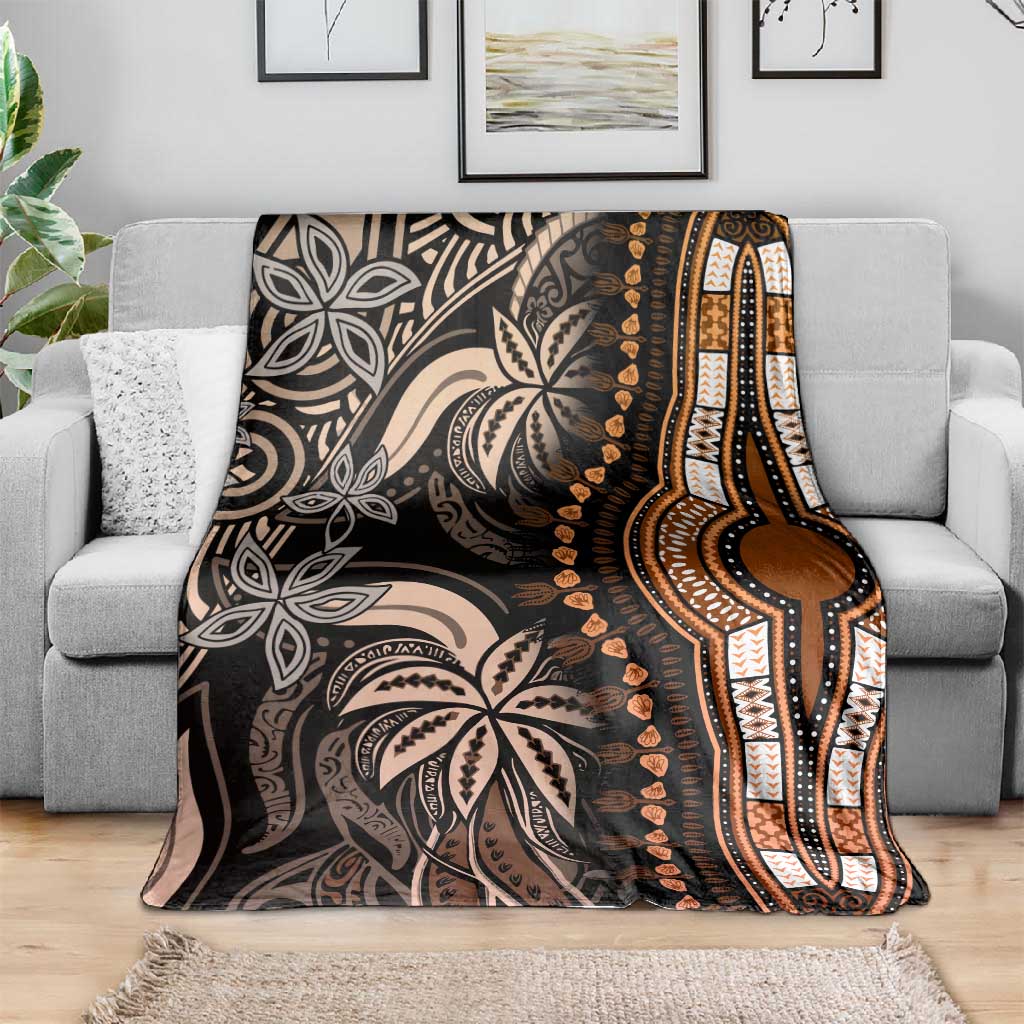 Polynesia Mixed African Dashiki Blanket Afro-pacific Culture - Gold LT9