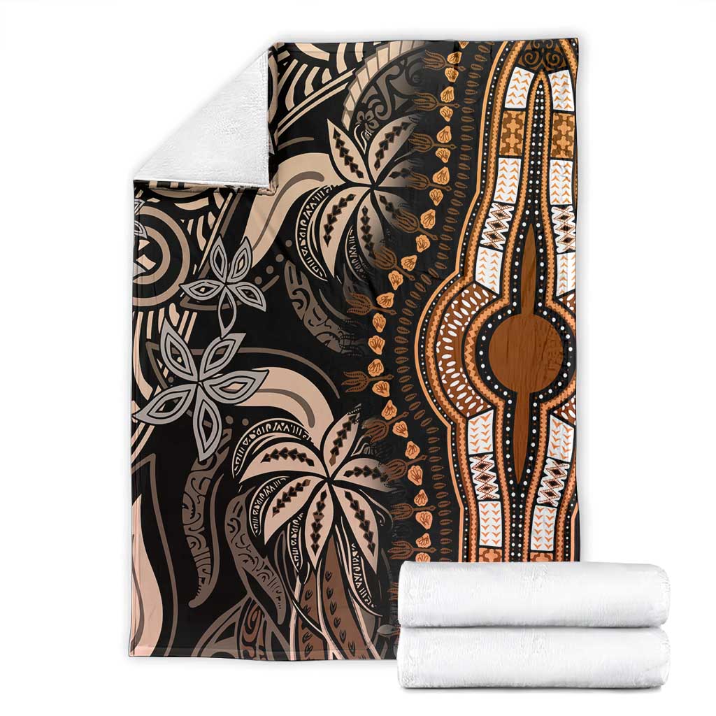 Polynesia Mixed African Dashiki Blanket Afro-pacific Culture - Gold LT9