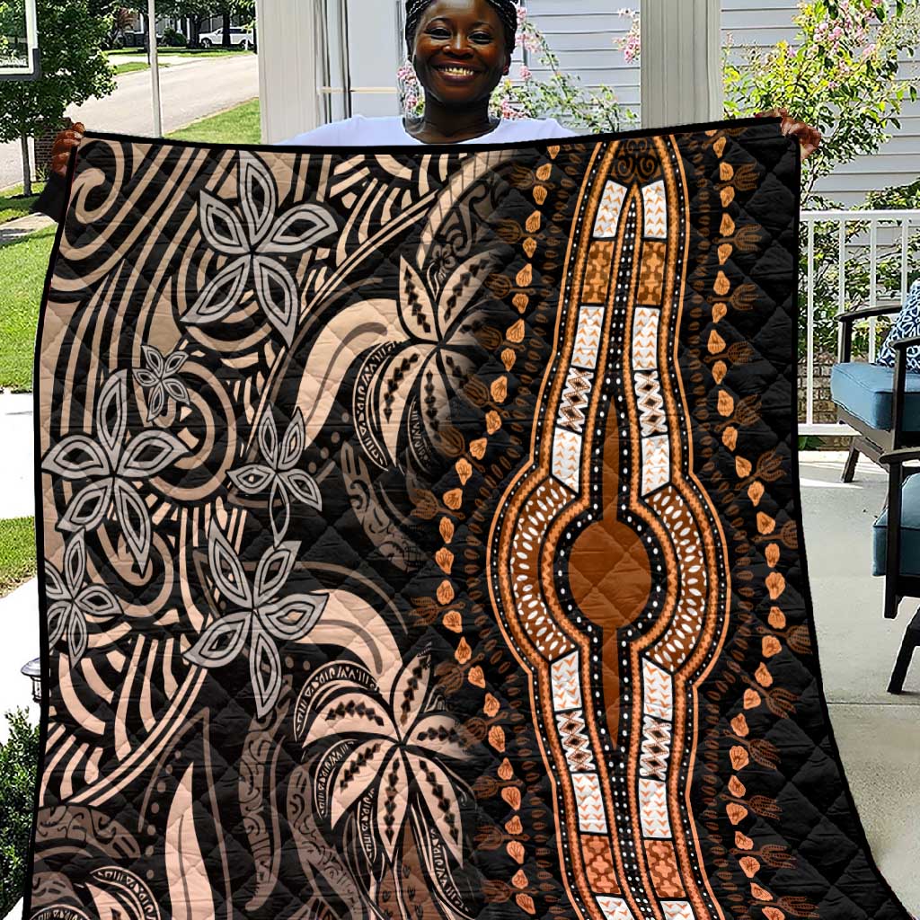 Polynesia Mixed African Dashiki Quilt Afro-pacific Culture - Gold LT9