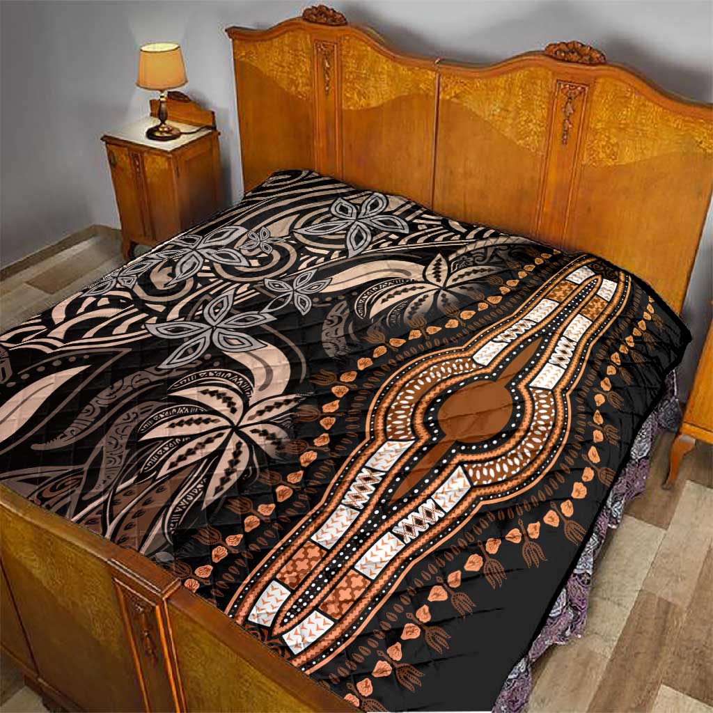Polynesia Mixed African Dashiki Quilt Afro-pacific Culture - Gold LT9