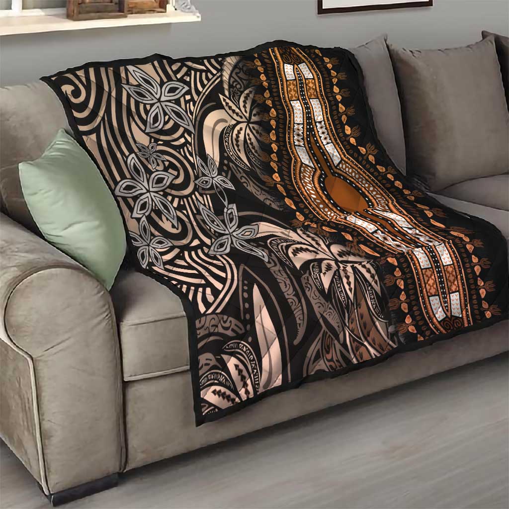 Polynesia Mixed African Dashiki Quilt Afro-pacific Culture - Gold LT9