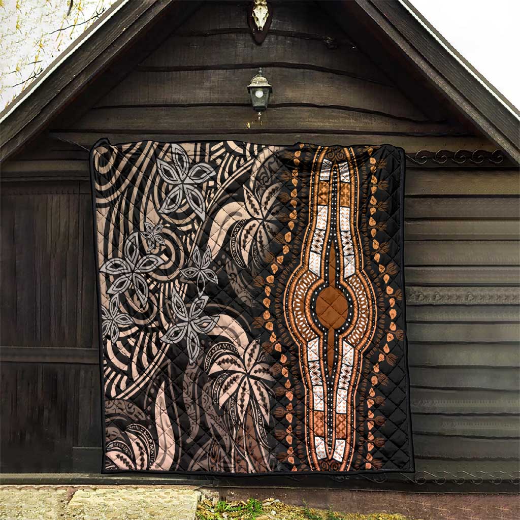 Polynesia Mixed African Dashiki Quilt Afro-pacific Culture - Gold LT9