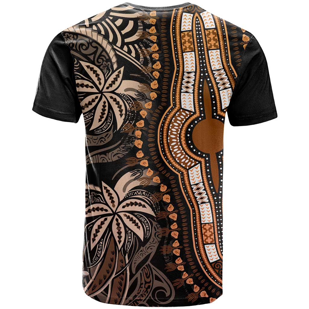 Polynesia Mixed African Dashiki T shirt Afro-pacific Culture - Gold LT9