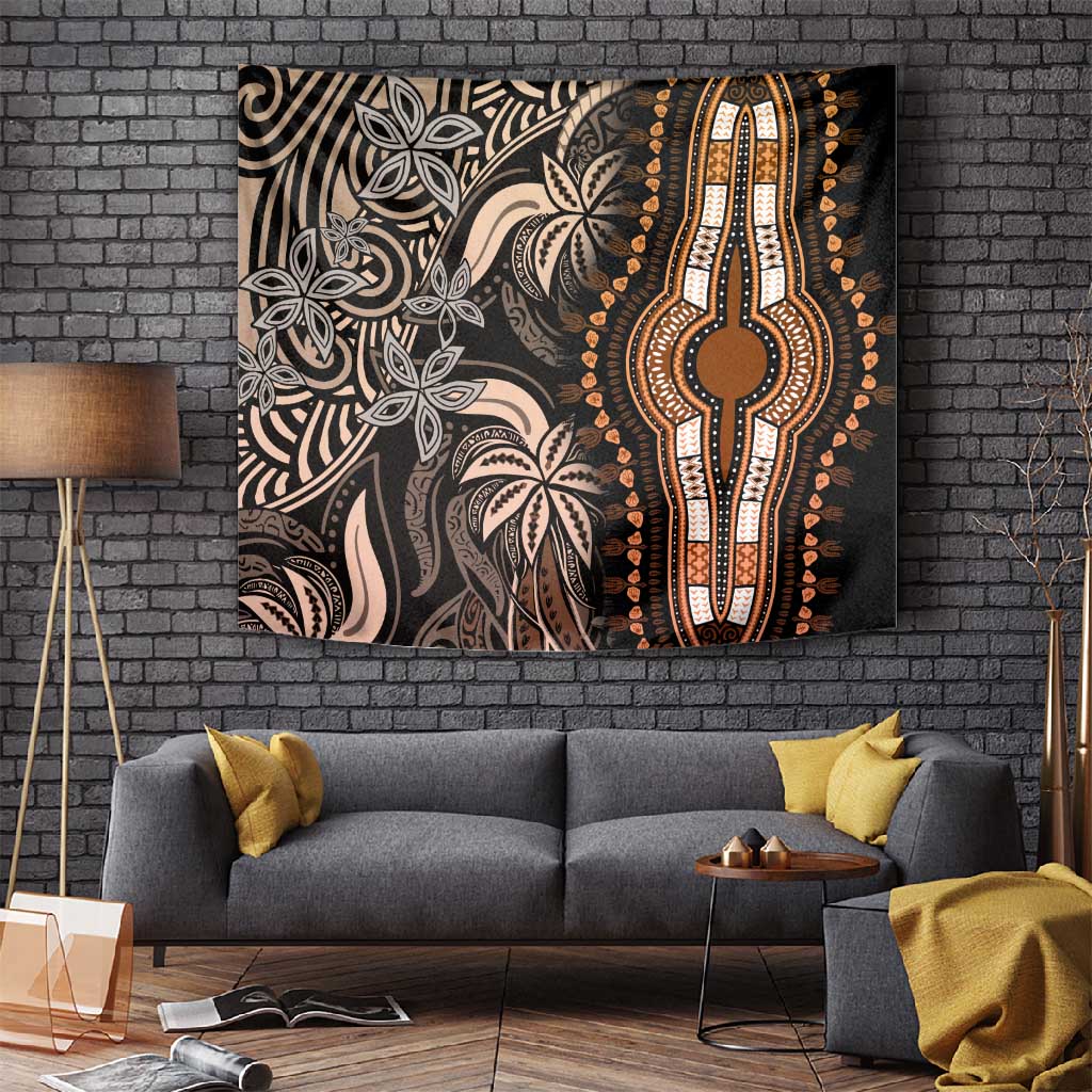 Polynesia Mixed African Dashiki Tapestry Afro-pacific Culture - Gold LT9