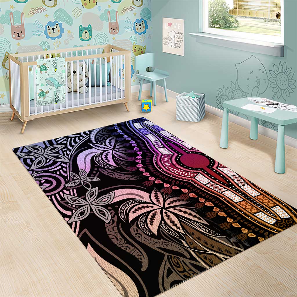 Polynesia Mixed African Dashiki Area Rug Afro-pacific Culture - Pastel LT9