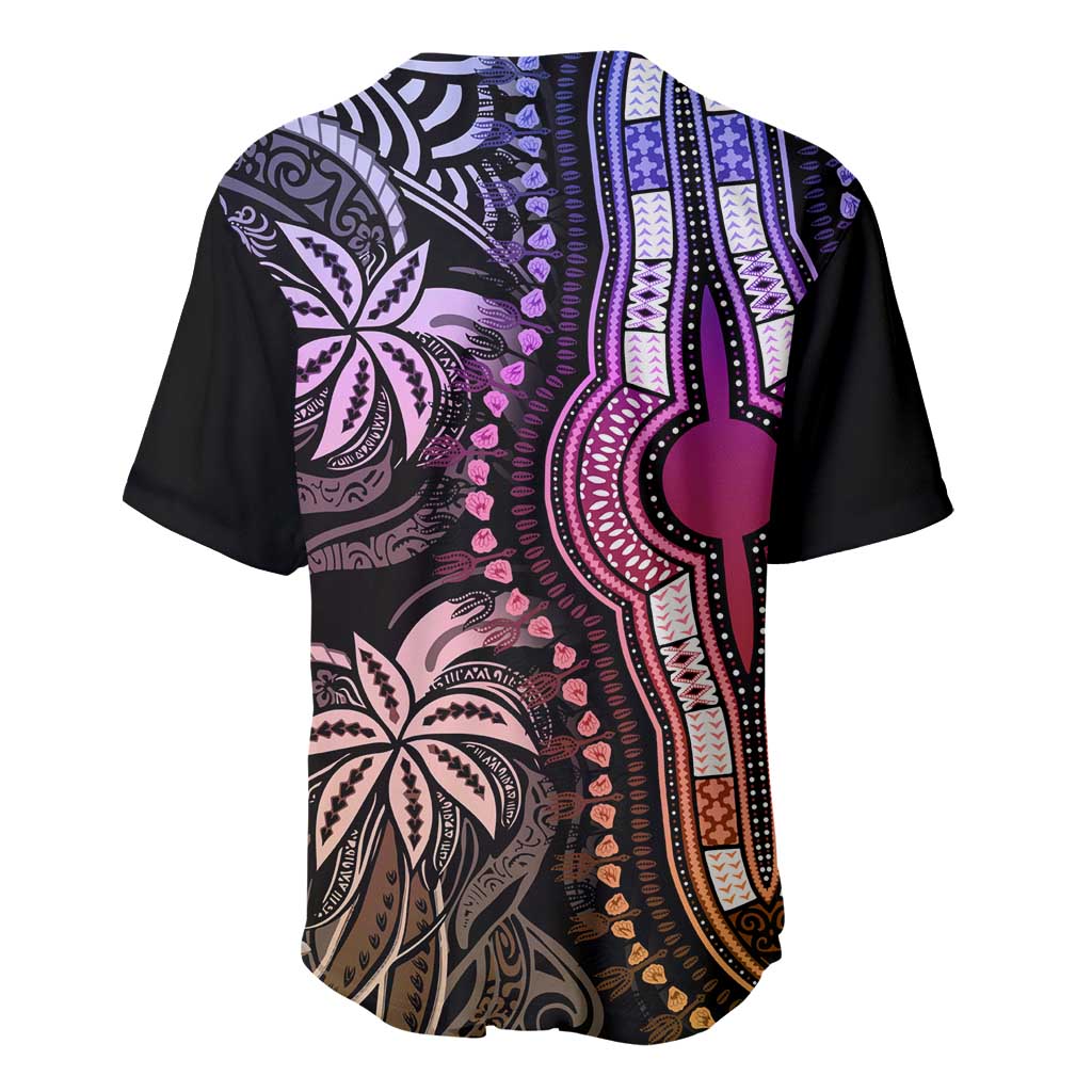 Polynesia Mixed African Dashiki Baseball Jersey Afro-pacific Culture - Pastel LT9