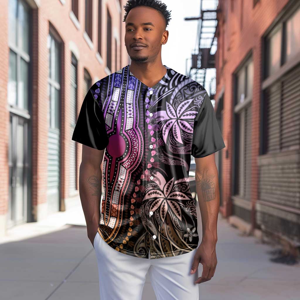 Polynesia Mixed African Dashiki Baseball Jersey Afro-pacific Culture - Pastel LT9