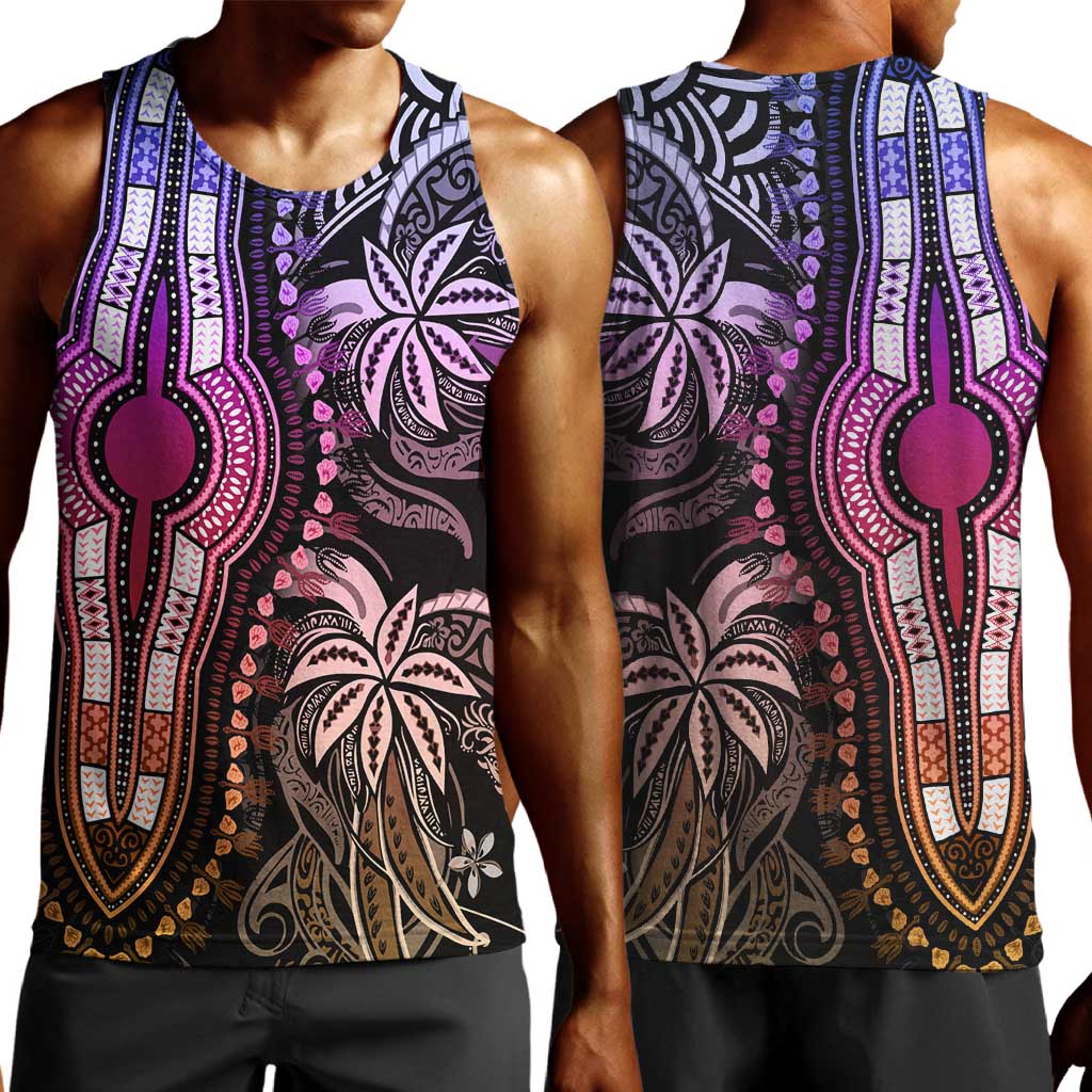 Polynesia Mixed African Dashiki Men Tank Top Afro-pacific Culture - Pastel LT9