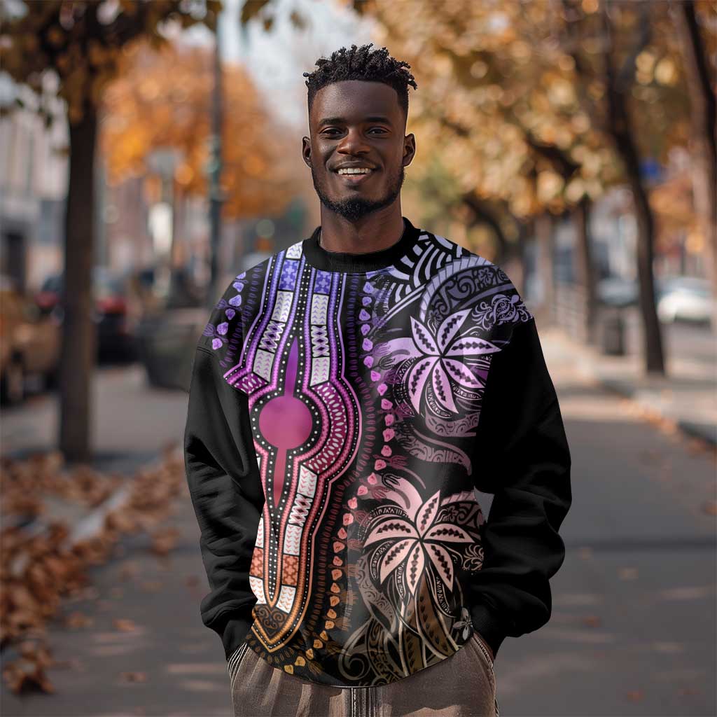 Polynesia Mixed African Dashiki Sweatshirt Afro-pacific Culture - Pastel LT9