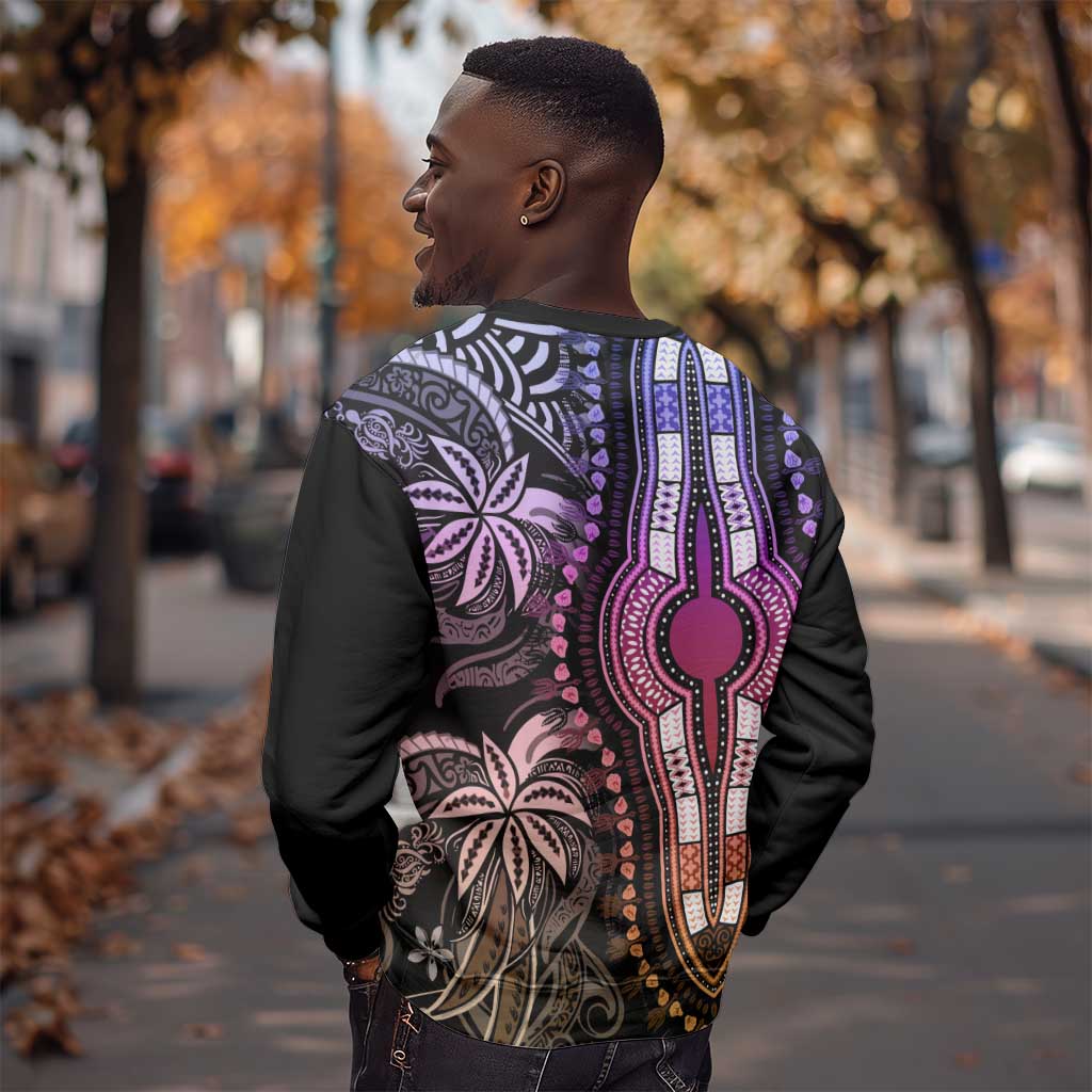Polynesia Mixed African Dashiki Sweatshirt Afro-pacific Culture - Pastel LT9