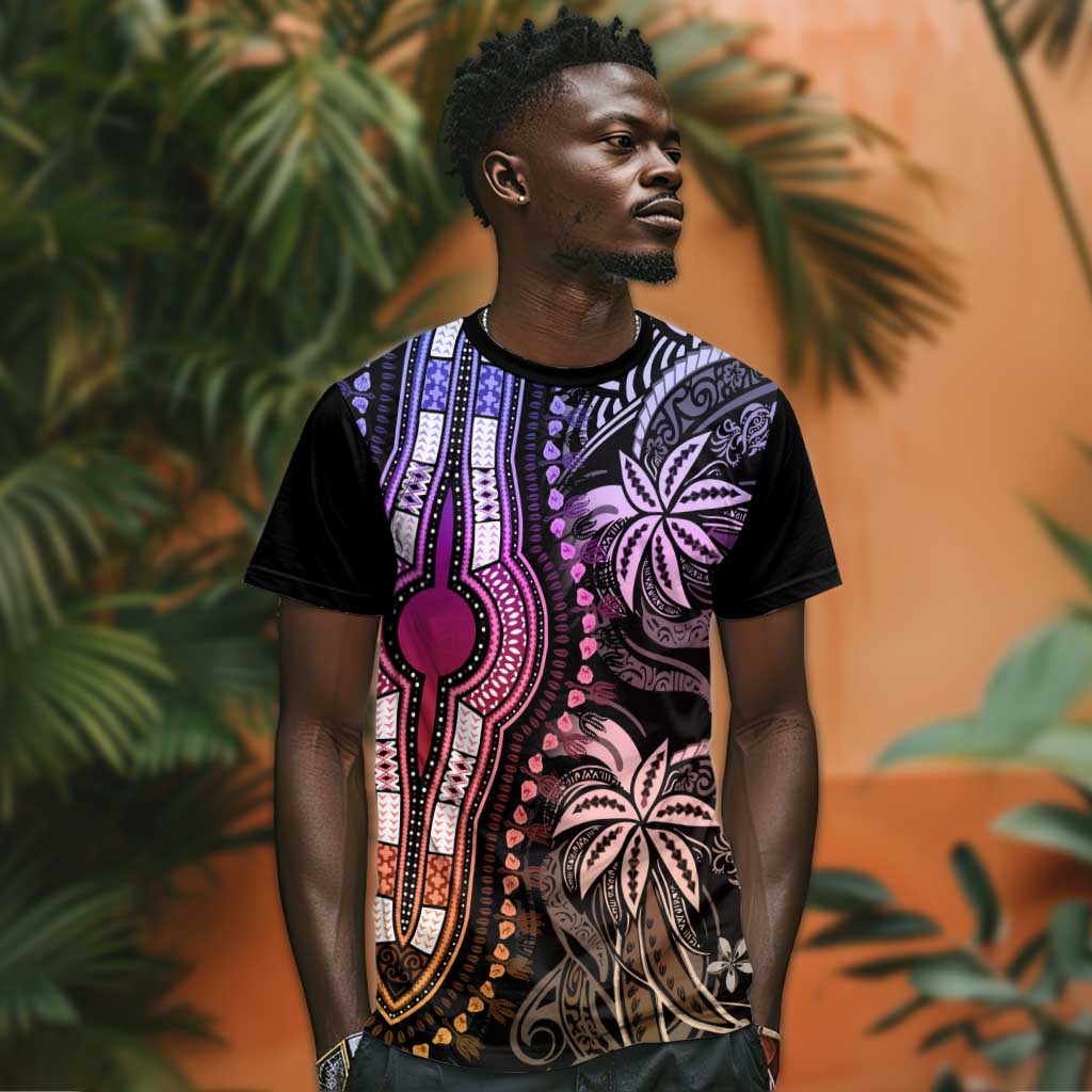 Polynesia Mixed African Dashiki T shirt Afro-pacific Culture - Pastel LT9