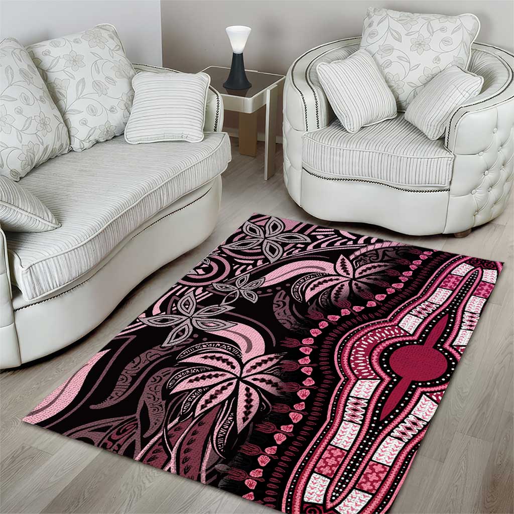 Polynesia Mixed African Dashiki Area Rug Afro-pacific Culture - Pink LT9