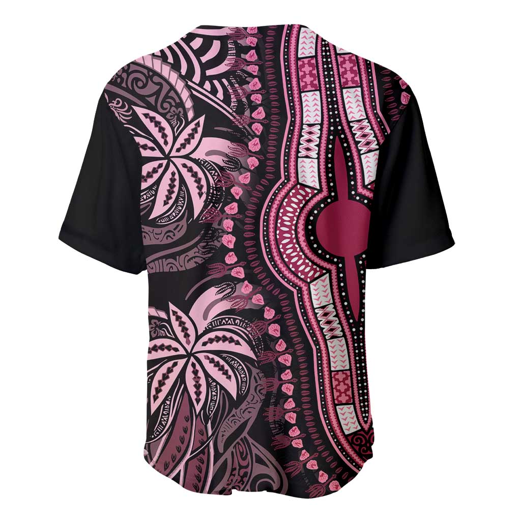 Polynesia Mixed African Dashiki Baseball Jersey Afro-pacific Culture - Pink LT9