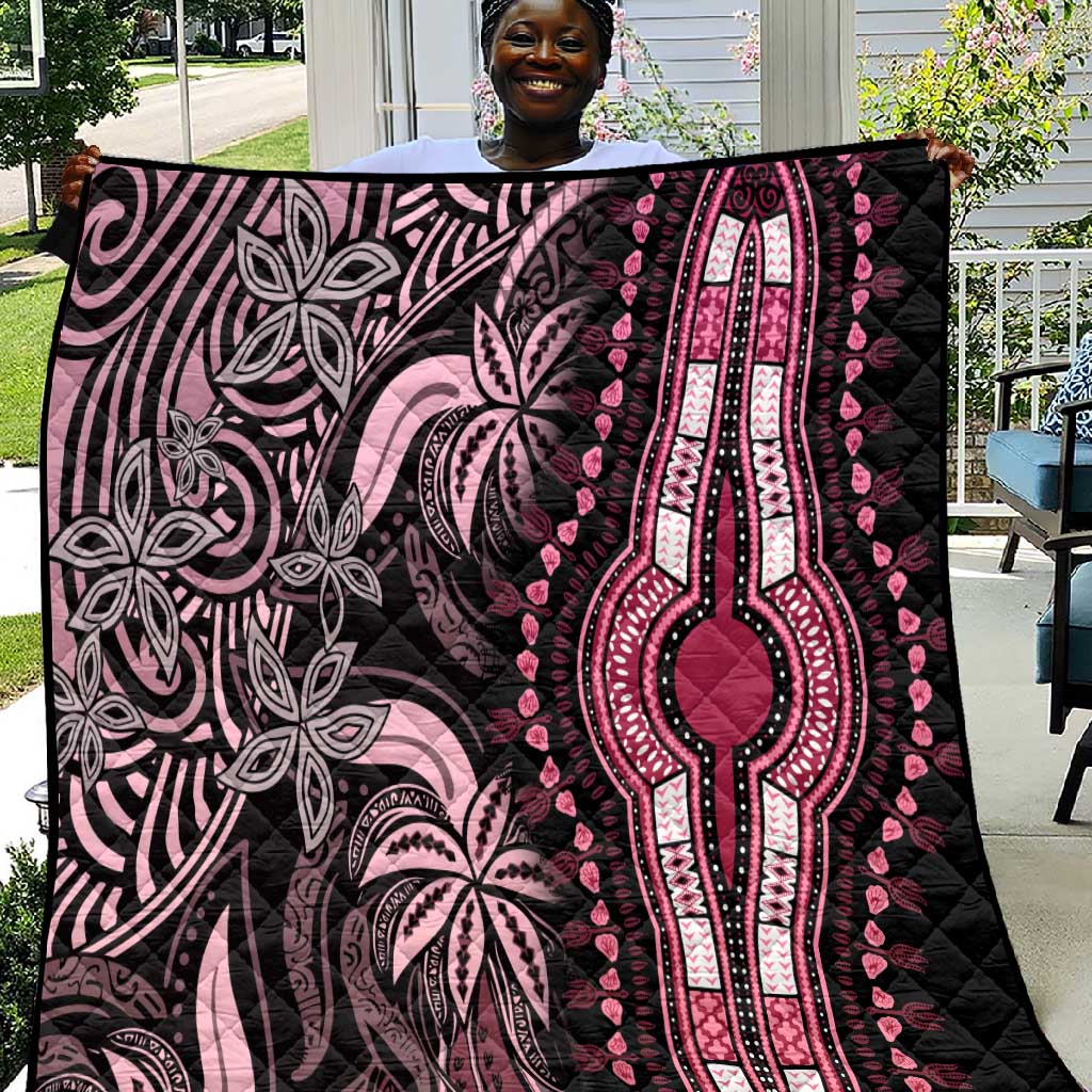 Polynesia Mixed African Dashiki Quilt Afro-pacific Culture - Pink LT9
