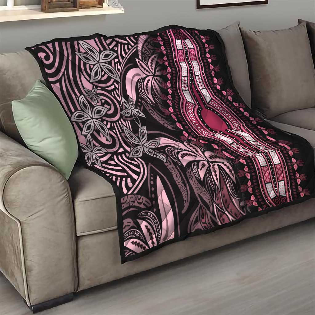 Polynesia Mixed African Dashiki Quilt Afro-pacific Culture - Pink LT9