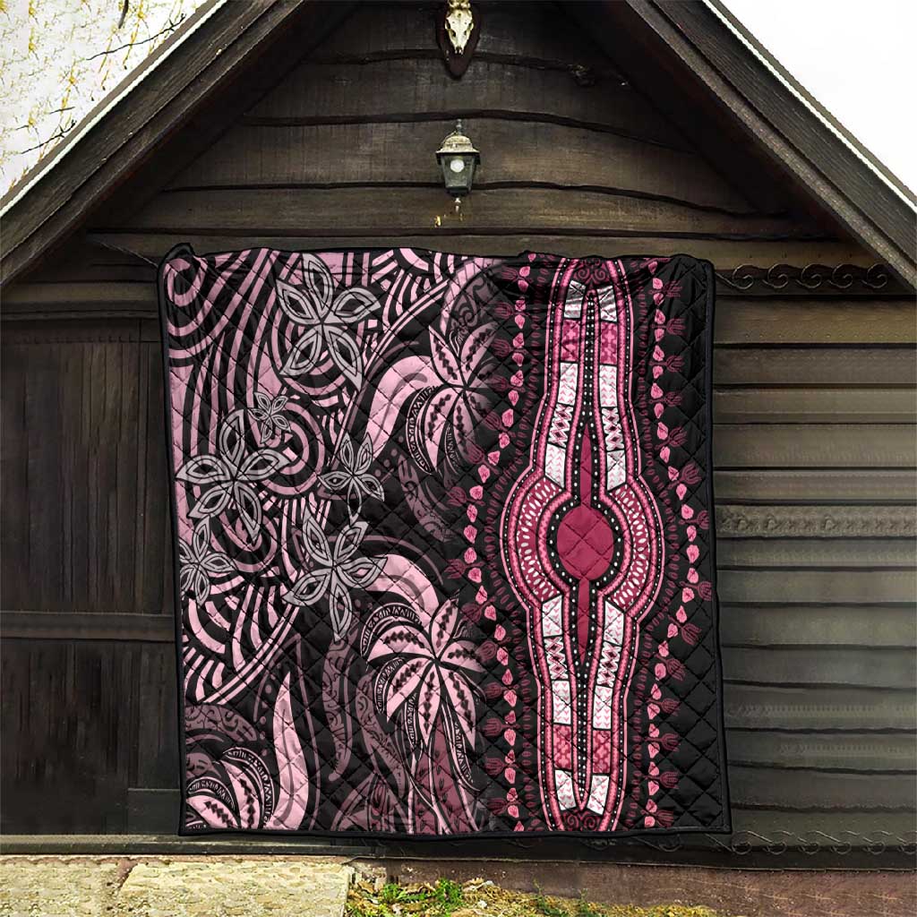 Polynesia Mixed African Dashiki Quilt Afro-pacific Culture - Pink LT9