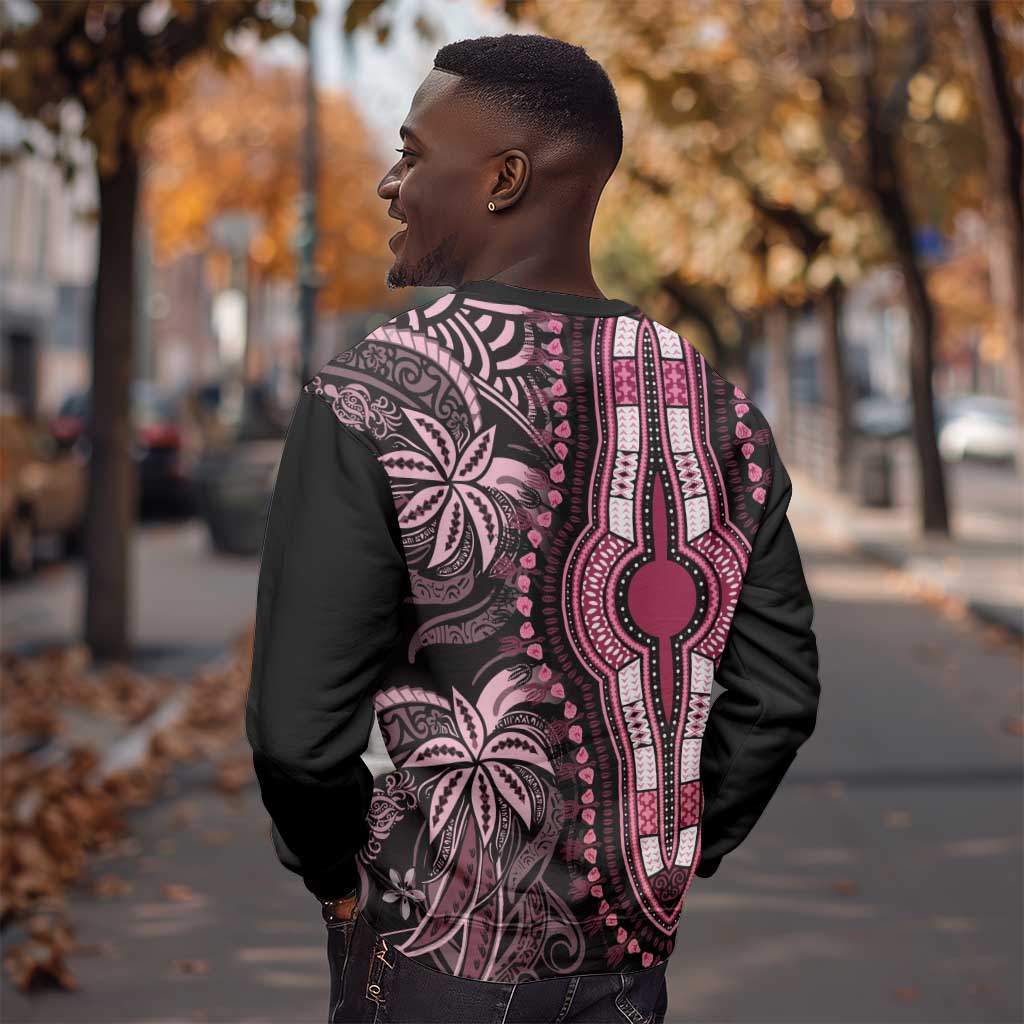 Polynesia Mixed African Dashiki Sweatshirt Afro-pacific Culture - Pink LT9