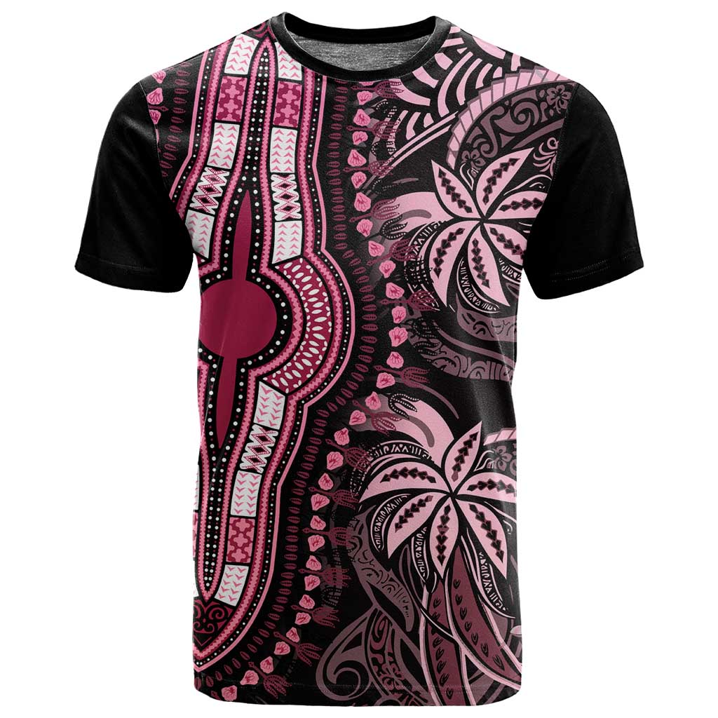 Polynesia Mixed African Dashiki T shirt Afro-pacific Culture - Pink LT9