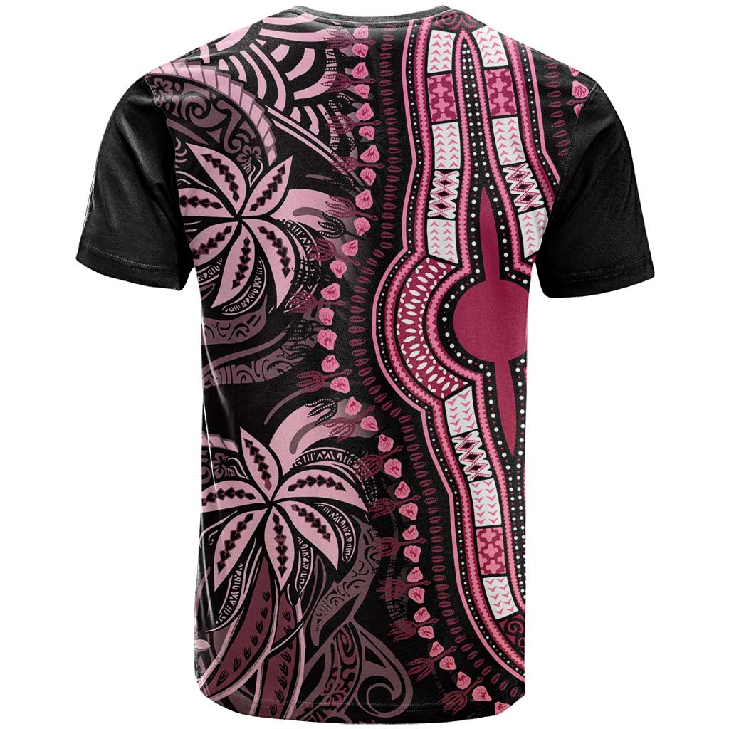 Polynesia Mixed African Dashiki T shirt Afro-pacific Culture - Pink LT9