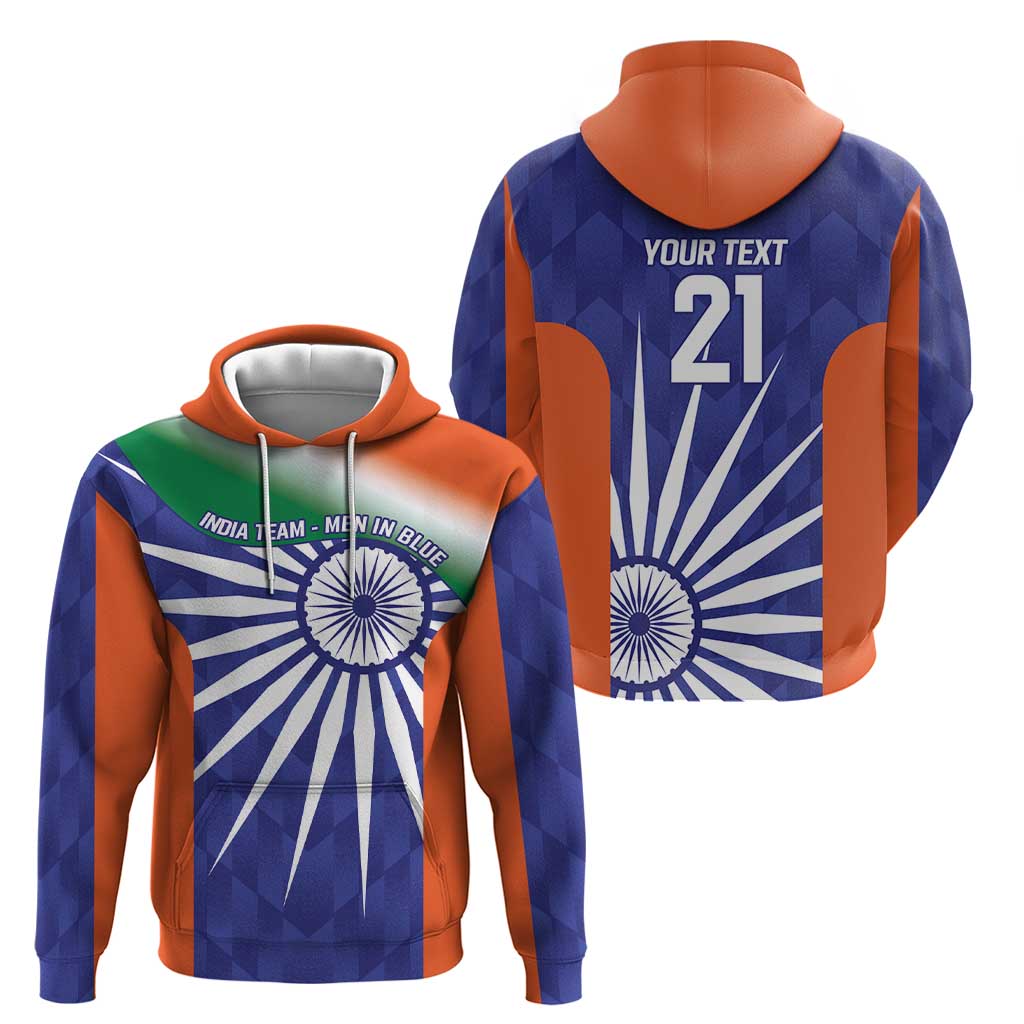 India Cricket Custom Hoodie Ashoka Chakra with Flag Style LT9