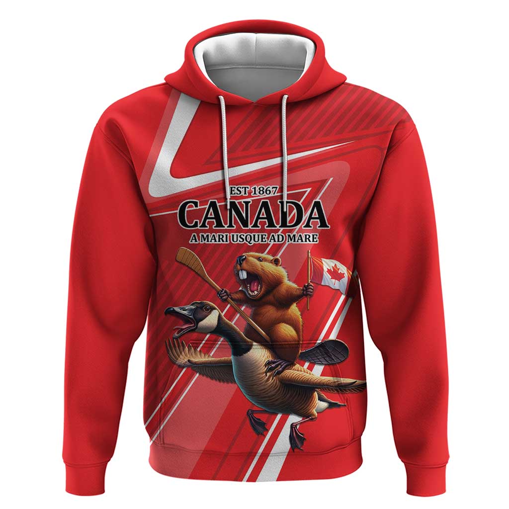 Personalized Beaver and Goose Happy Canada Day Hoodie Est 1867 A Mari Usque Ad Mare LT9