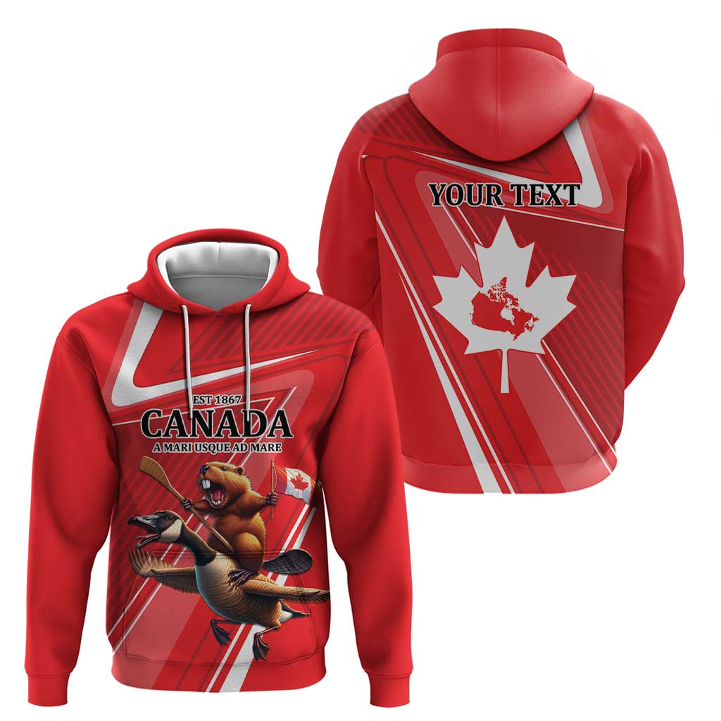 Personalized Beaver and Goose Happy Canada Day Hoodie Est 1867 A Mari Usque Ad Mare LT9