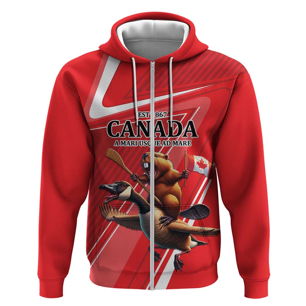 Personalized Beaver and Goose Happy Canada Day Hoodie Est 1867 A Mari Usque Ad Mare LT9