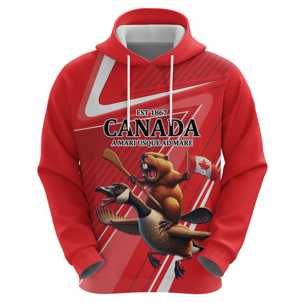 Personalized Beaver and Goose Happy Canada Day Hoodie Est 1867 A Mari Usque Ad Mare LT9