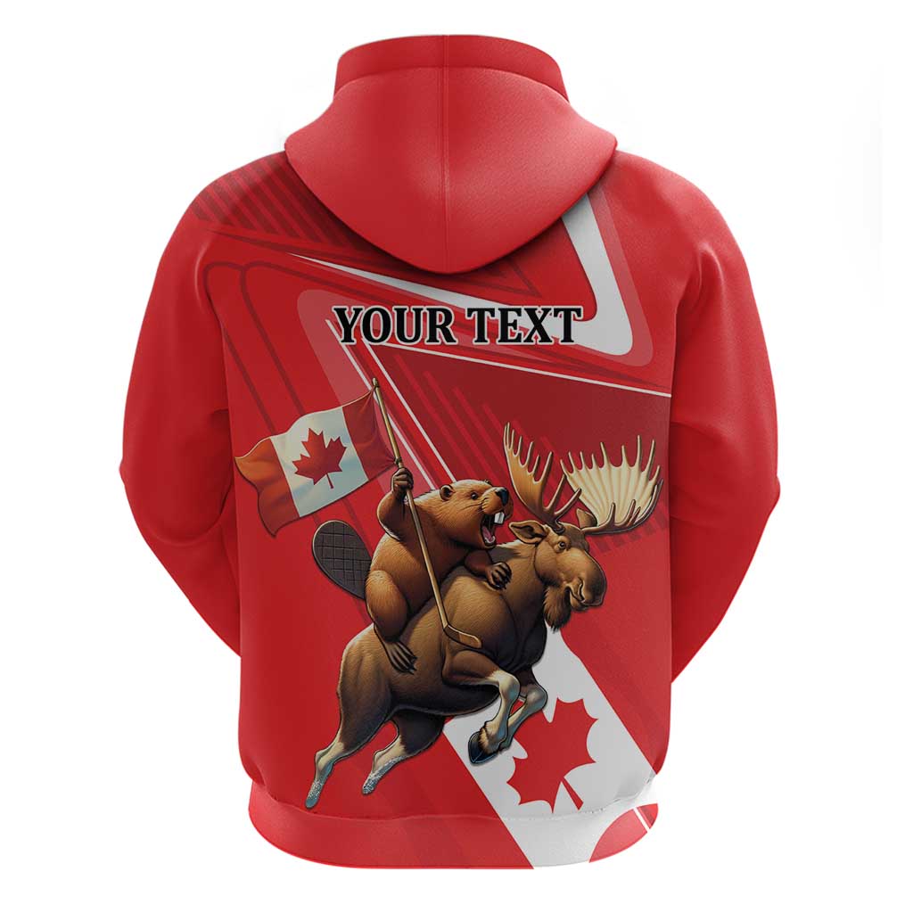 Personalized Beaver and Moose Happy Canada Day Hoodie Est 1867 A Mari Usque Ad Mare LT9