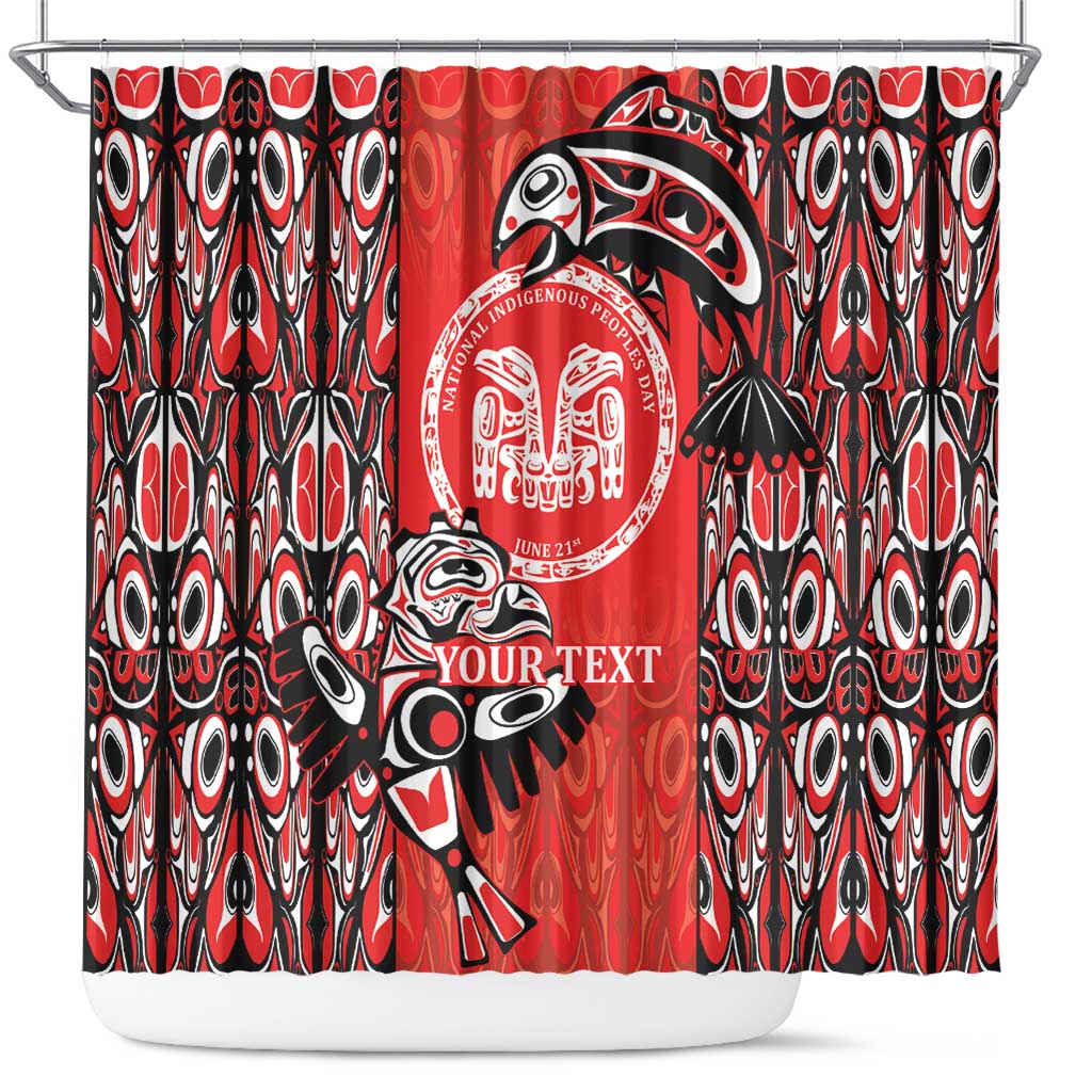 Personalized Canada Indigenous People Day Shower Curtain Haida Tribe Flag Tattoo Style LT9