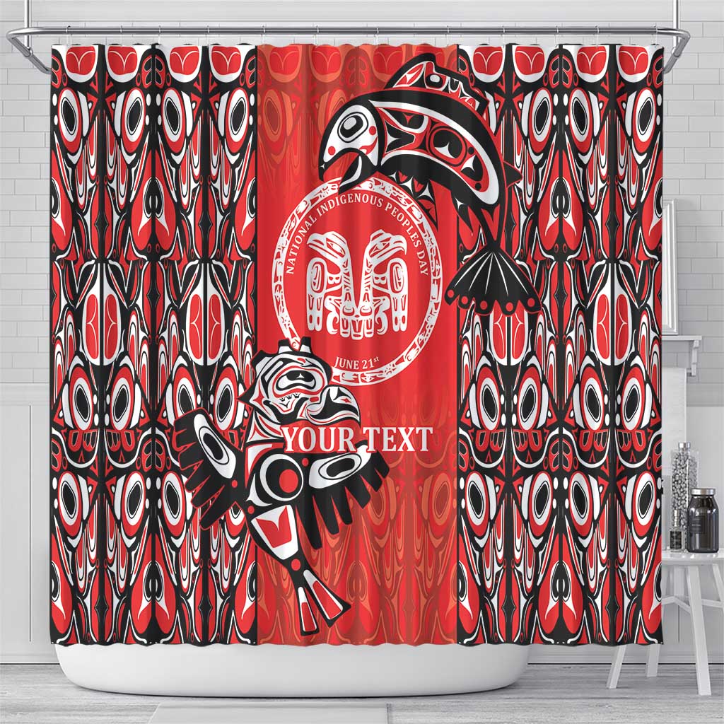 Personalized Canada Indigenous People Day Shower Curtain Haida Tribe Flag Tattoo Style LT9