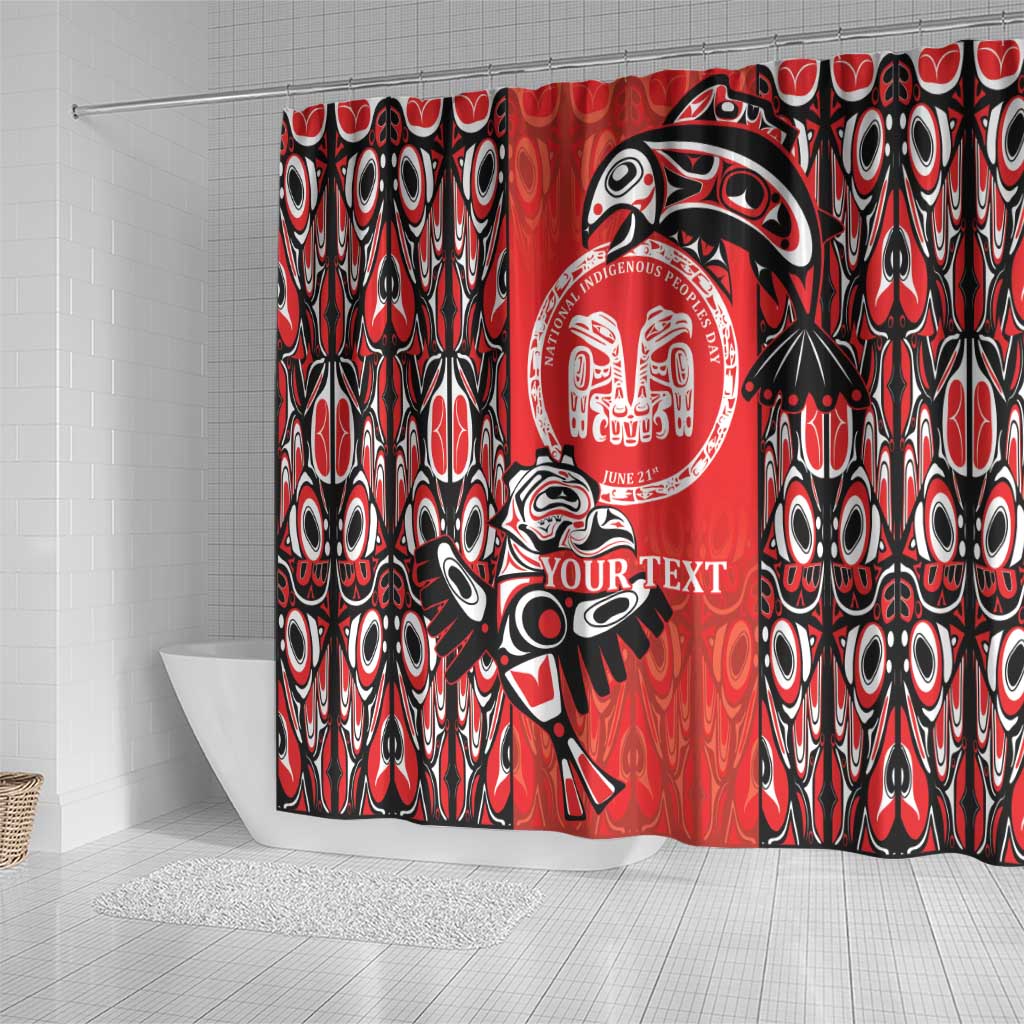 Personalized Canada Indigenous People Day Shower Curtain Haida Tribe Flag Tattoo Style LT9
